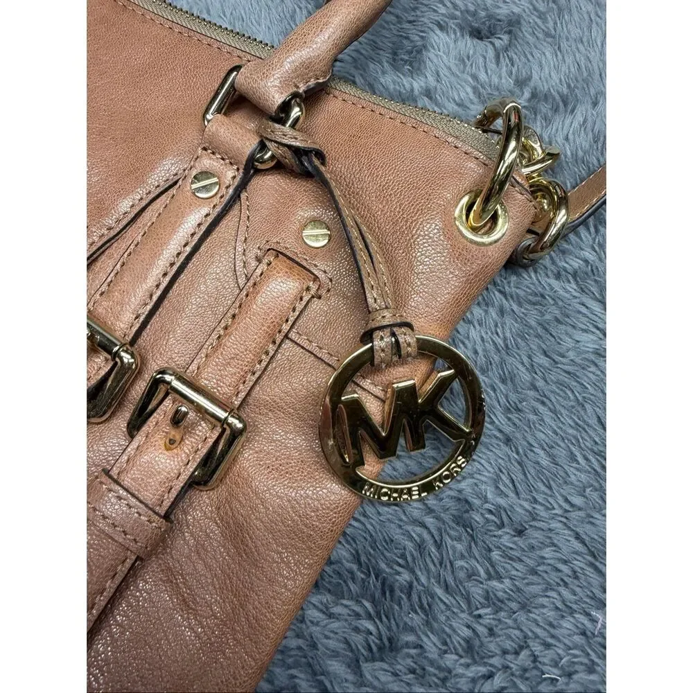 Michael Kors Brown Leather Satchel Crossbody Bag in good shape!